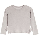Hacci Sweatshirt With Side Ruffle