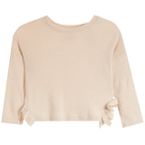 Hacci Sweatshirt With Side Ruffle