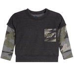 2fer Sweatshirt With Camo Sleeves - Denny's