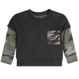 2fer Sweatshirt With Camo Sleeves - Denny's