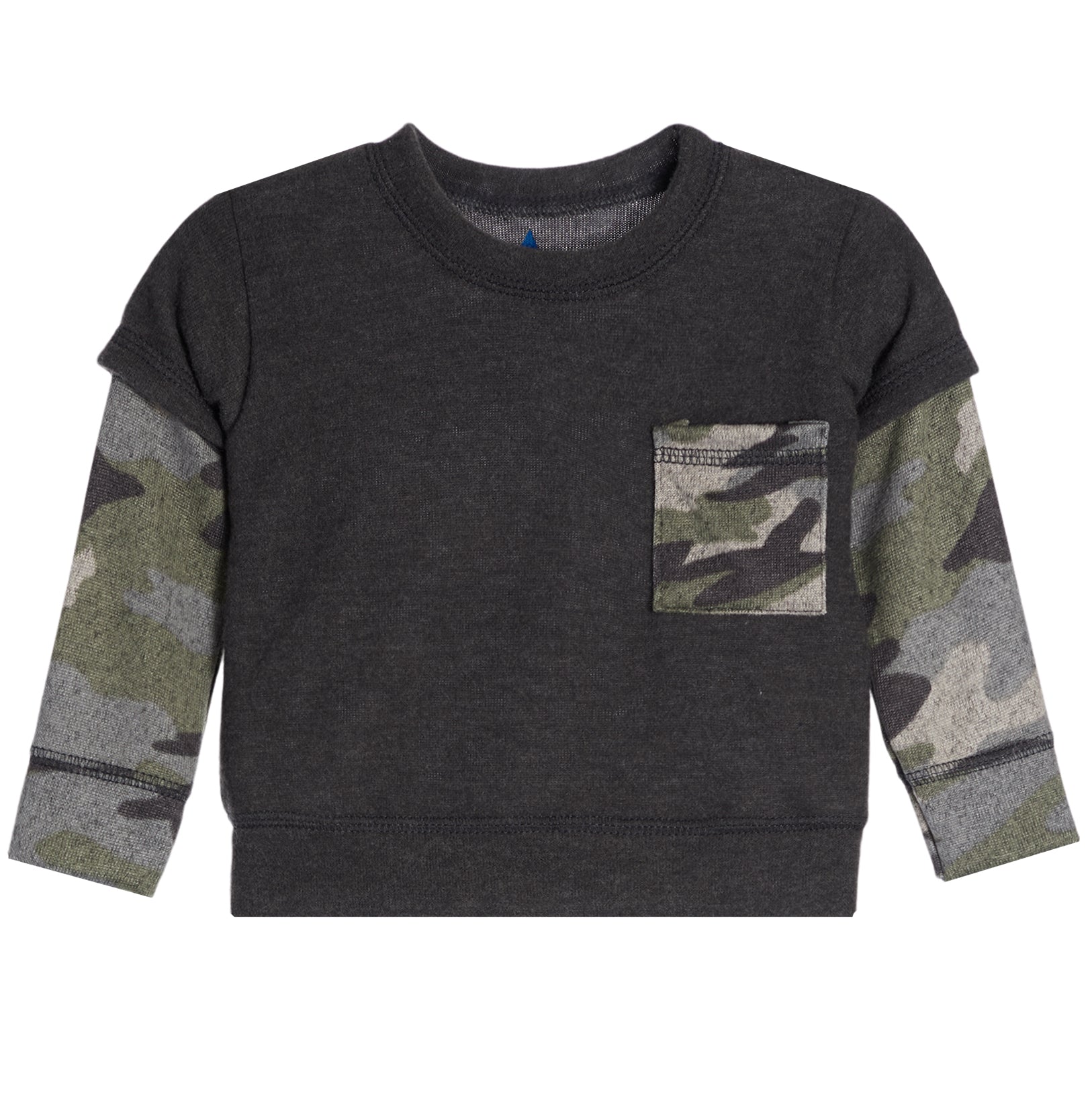 2fer Sweatshirt With Camo Sleeves - Denny's