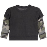 2fer Sweatshirt With Camo Sleeves - Denny's