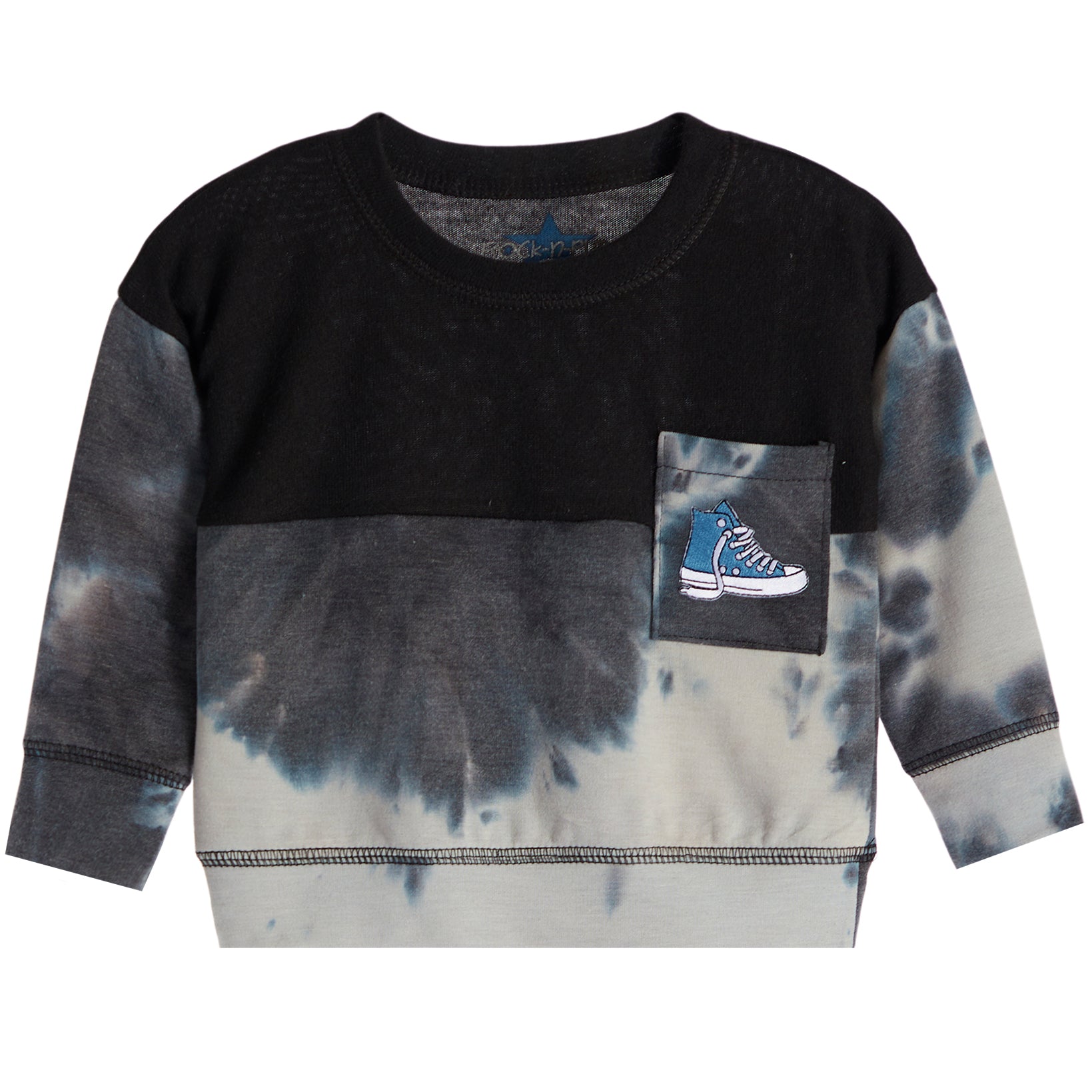 Color Block Pocket Sneaker Patch Sweatshirt - Denny's