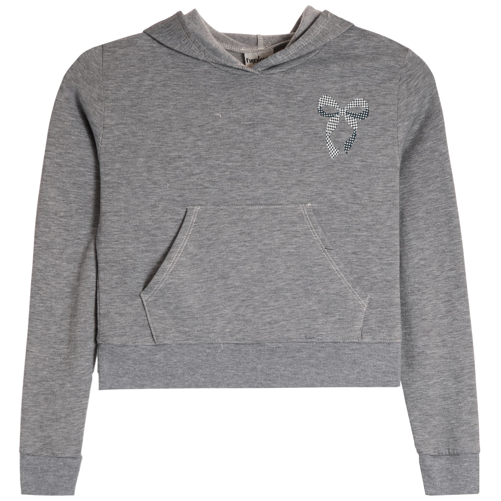 Hoodie With Navy Gingham Bow - Denny's