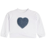 Denim Heart Cross Waistband Sweatshirt - Denny's