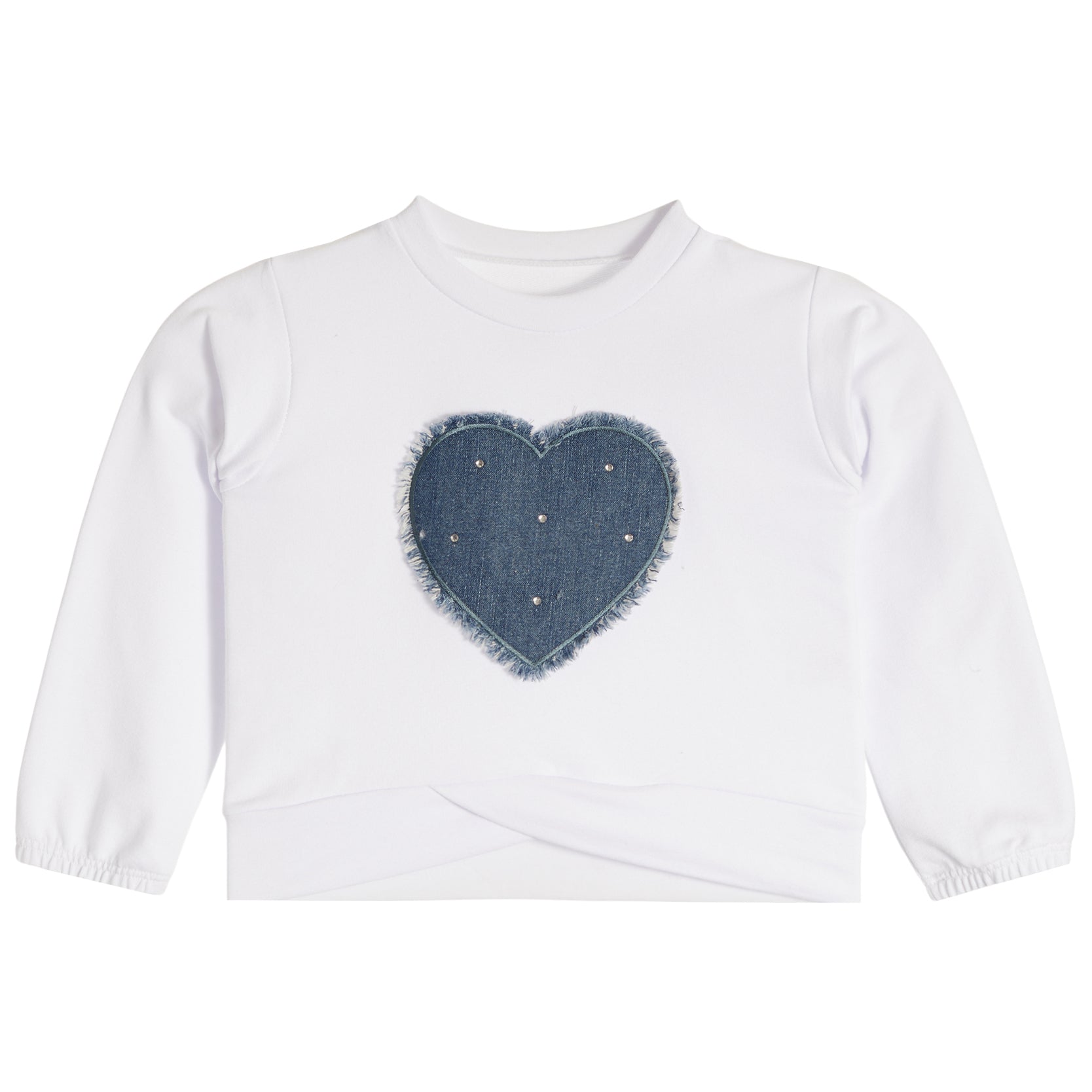 Denim Heart Cross Waistband Sweatshirt - Denny's