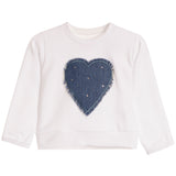 Denim Heart Cross Waistband Sweatshirt