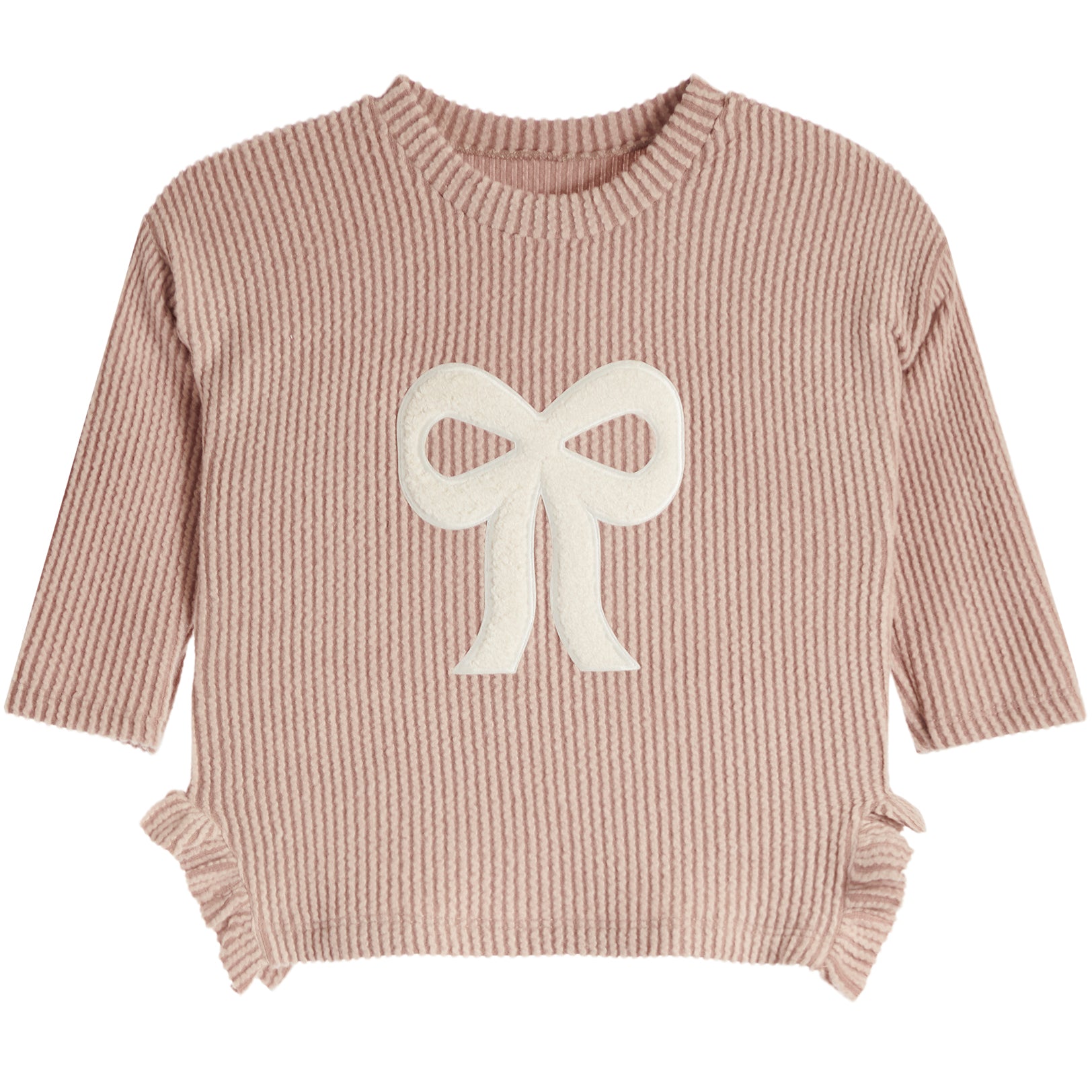 2pc Chenille Bow Waffle Flare Pant - Denny's