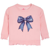 2pc Denim Bow Waffle Legging Set