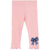 2pc Denim Bow Waffle Legging Set