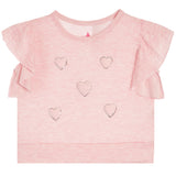 Chenille Hearts Ruffle Sweatshirt