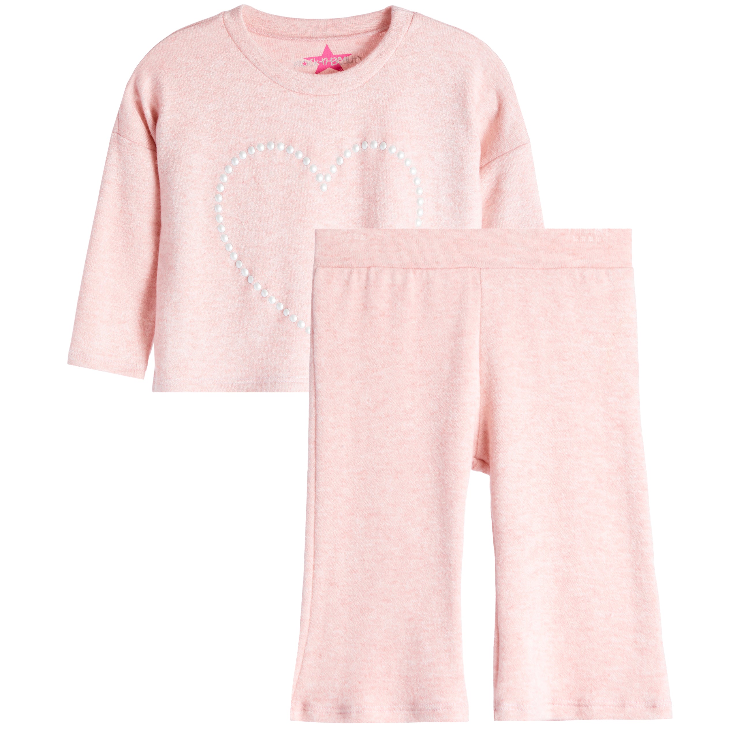 2pc Knit Pearl Heart Set - Denny's