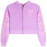Gingham Bow Zip Hoodie - Denny's