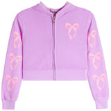 Gingham Bow Zip Hoodie - Denny's
