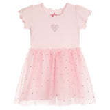Short Sleeve Heart Glitter Skirt Tutu Dress