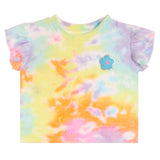 Short Sleeve Ruffle Terry Flower Sweatshirt