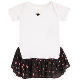 2pc Diaper Dress Black Rose