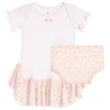 2pc Diaper Dress Rose Pointelle