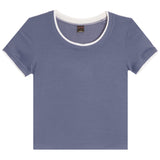 Short Sleeve Layered Rib Tee