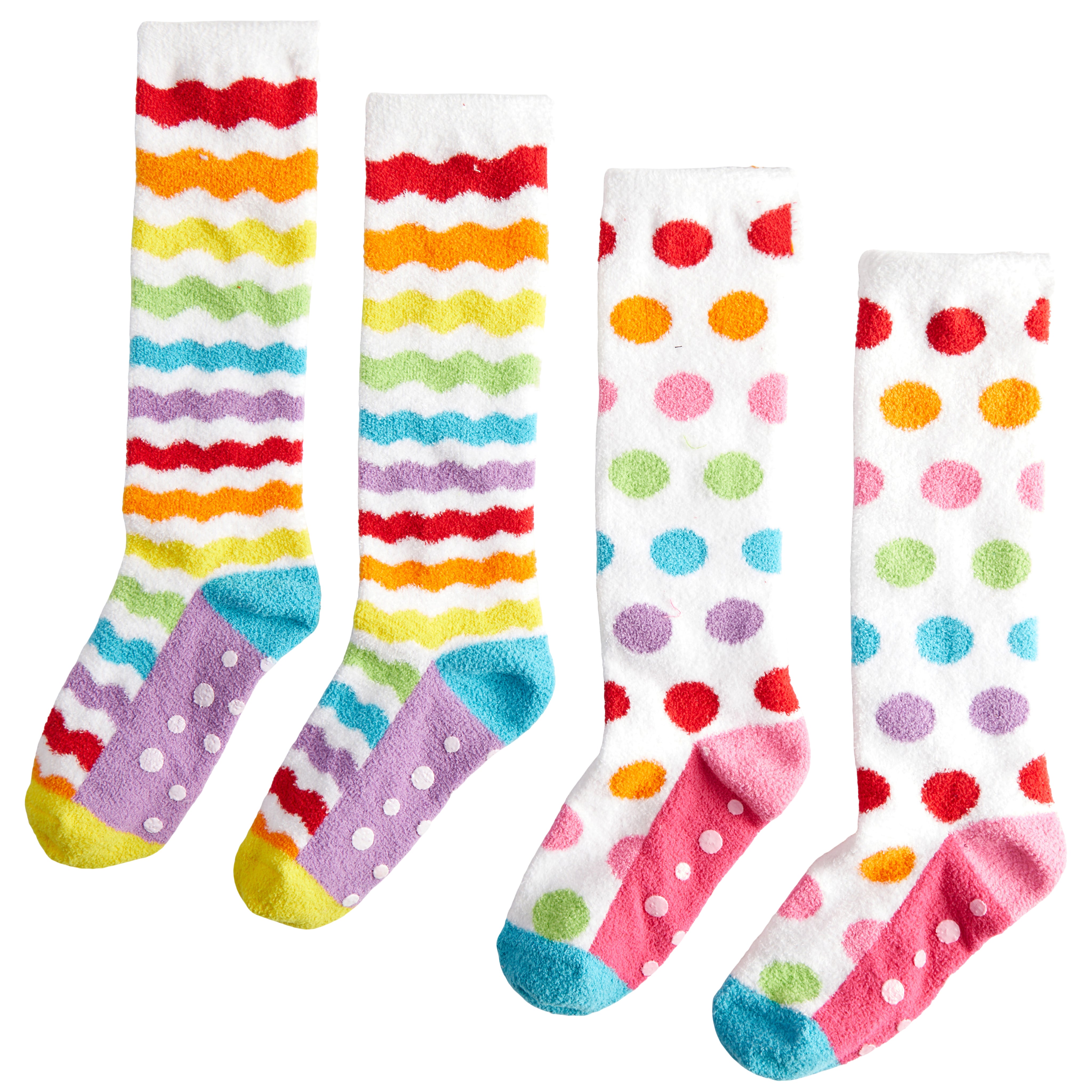 2pk Dot Fuzzy Socks - Denny's