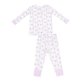 Dainty Buds and Bows Stripe 2pc Long Sleeve Lounge Set - Denny's