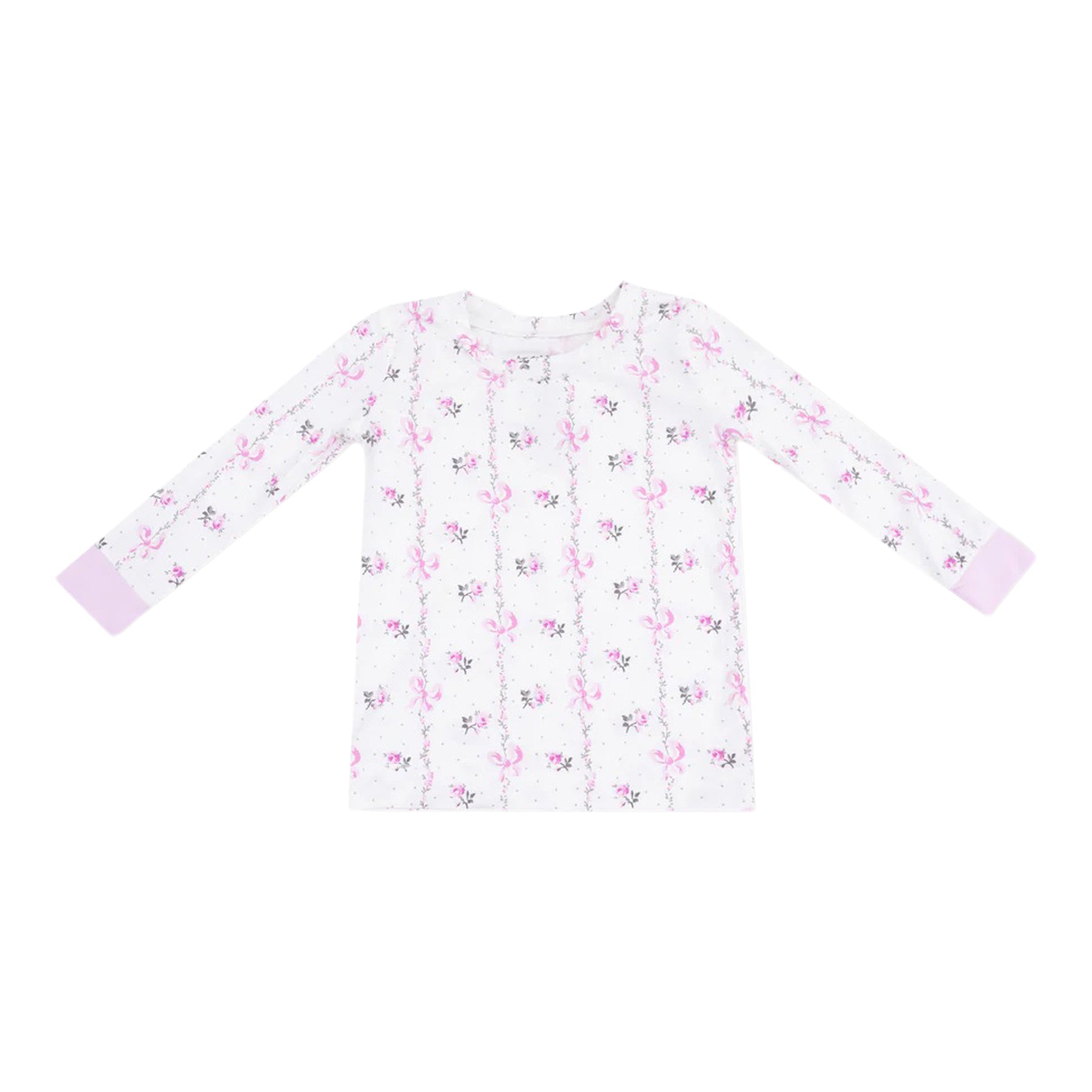 Dainty Buds and Bows Stripe 2pc Long Sleeve Lounge Set - Denny's
