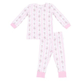 2pc Bella Rose Stripe Loungewear Set