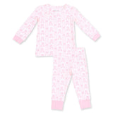 2pc Ballet Shoe Ribbon Stripe Long Sleeve Loungewear Set
