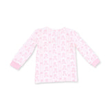 2pc Ballet Shoe Ribbon Stripe Long Sleeve Loungewear Set