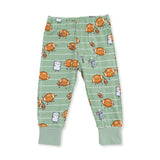 2pc Footballs Playing Football Long Sleeve Loungewear Set