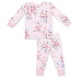 2pc Painterly Rose Bouquets Long Sleeve Loungewear Set