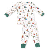 2pc Winter Sports Green Long Sleeve Loungewear Set