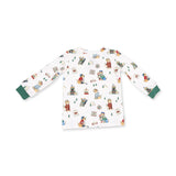 2pc Winter Sports Green Long Sleeve Loungewear Set