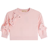 Rhinestone Bow Long Sleeve Top - Denny's