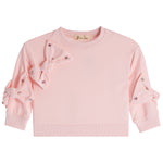 Rhinestone Bow Long Sleeve Top - Denny's