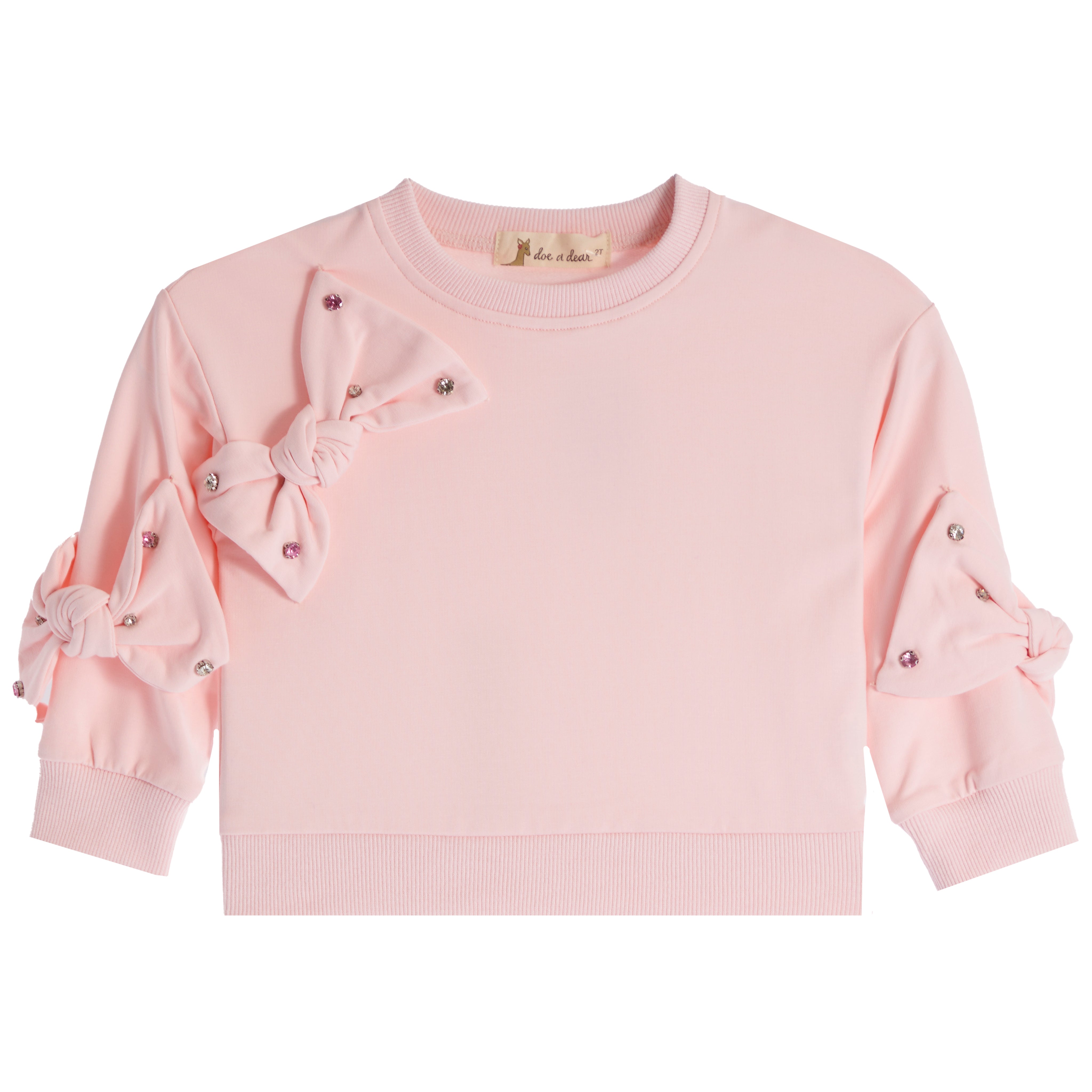 Rhinestone Bow Long Sleeve Top - Denny's