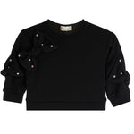 Rhinestone Bow Long Sleeve Top - Denny's