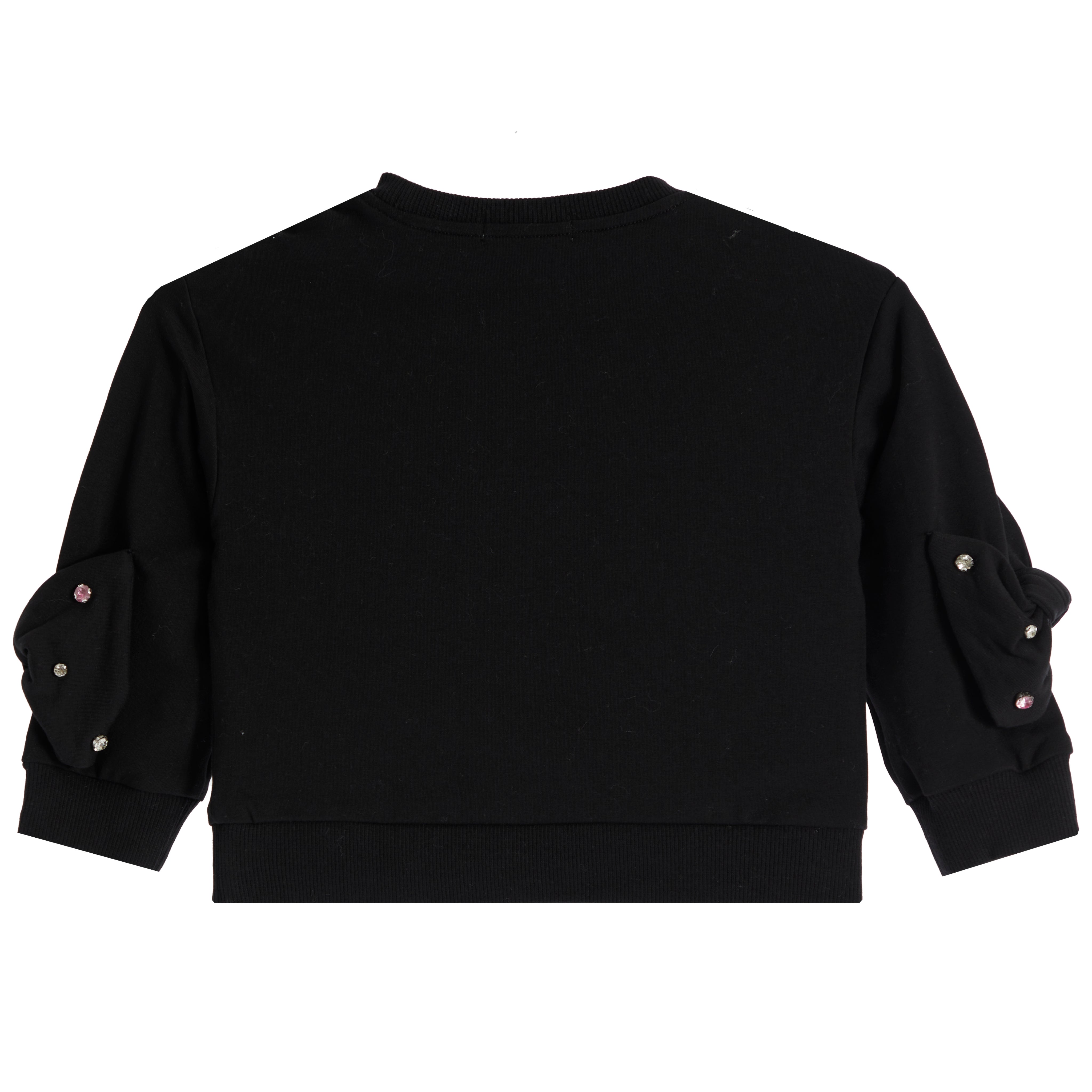 Rhinestone Bow Long Sleeve Top - Denny's