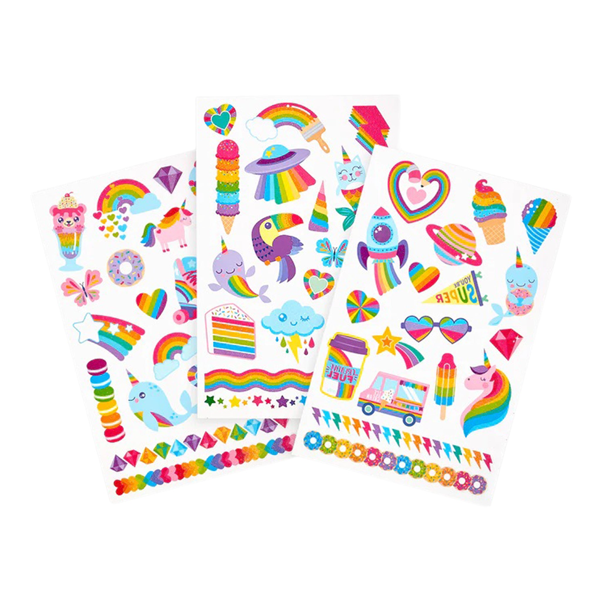 Tattoo Palooza Temporary Glitter Tattoo: Over the Rainbow - Denny's