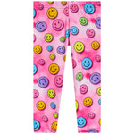 Pink Tie Dye Smiley Legging - Denny's
