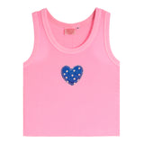 Rib Tank With Denim Dot Heart