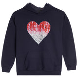 Pink Ombre Sequin Heart Hoodie