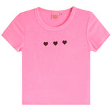 Short Sleeve Rib Tee With Three Black Hearts - Denny's