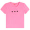 Short Sleeve Rib Tee With Three Black Hearts - Denny's
