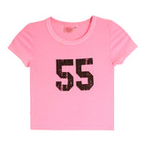 Short Sleeve Rib Tee With #55