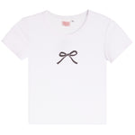 Short Sleeve Rib With Black Bow - Denny's