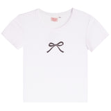 Short Sleeve Rib With Black Bow - Denny's