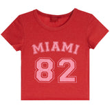 Short Sleeve Rib Tee With Miami 82
