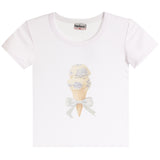 Short Sleeve Rib Tee With Ice Cream Cone