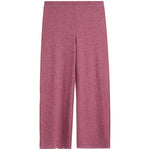 A pair of women's heathered dusty rose wide-leg pants shown flat against a solid white background.